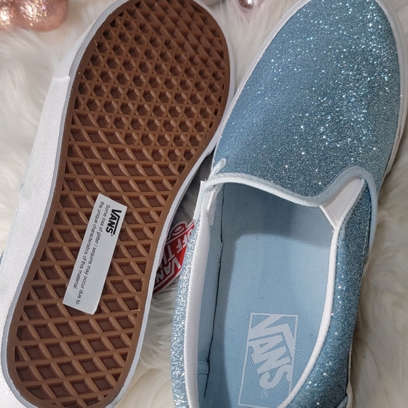 Vans Glitter Blue Slip-On Sneakers - Picture 7 of 10